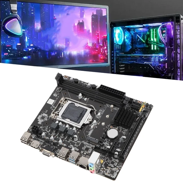 Alt view image 6 of 7 - Yctze LGA 1155 Desktop Computer Motherboard with USB3.0, Mainboard Supporting B75, DDR3 1700, Compatible with I7 2600, I3-530 Core Processors, FlexATX