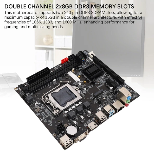 Alt view image 3 of 7 - B75 Motherboard, High Performance LGA1155 Gaming Motherboard with Dual Mode M.2 NVME NGFF 16GB DDR3 Support for i7 3770K E3 V2 8 Layer PCB Industrial Grade