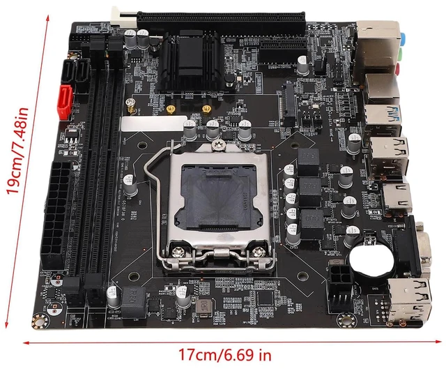 Alt view image 7 of 7 - B75 LGA1155 Motherboard (Micro ATX, 2 * 8GB DDR3, PCIe 3.0, NVME M.2, SATA3.0 6Gbs, VGA HDMI Compatible, 10 Mbps LAN) for 2nd 3rd gen for Core i3 i5 i7 for E3/V2 Series