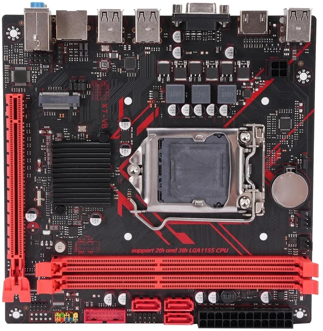Main image of Sanpyl H61 Mini ITX Motherboard LGA 1155 for Core i3 i5 i7 2nd,3rd Gen, Support M.2 SATA SSD, DDR3 16GB, 1080P VGA,HDMI, PCIE x8, USB 3.0, Desktop Gaming and Office PC Build