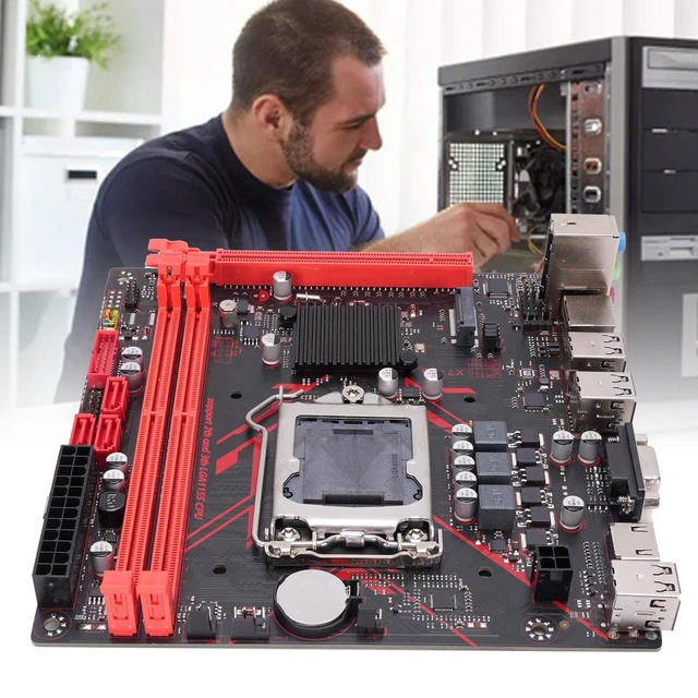 Alt view image 4 of 7 - Sanpyl H61 Mini ITX Motherboard LGA 1155 for Core i3 i5 i7 2nd,3rd Gen, Support M.2 SATA SSD, DDR3 16GB, 1080P VGA,HDMI, PCIE x8, USB 3.0, Desktop Gaming and Office PC Build
