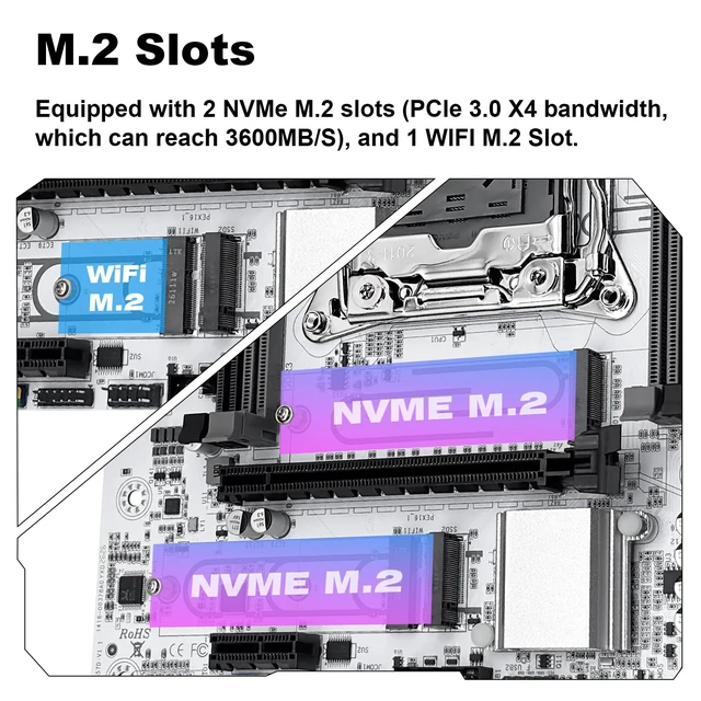 Alt view image 4 of 7 - MACHINIST X99M-D4/D3-ARGB Intel LGA 2011-V3 Motherboard, Gaming PC M-ATX | Supports Xeon E5 V3/V4 and Core i7 5th/6th processors, DDR3 DDR4, dual NVMe, TPM slot, WIFI M.2, Gigabit LAN, PCIe 3.0x16