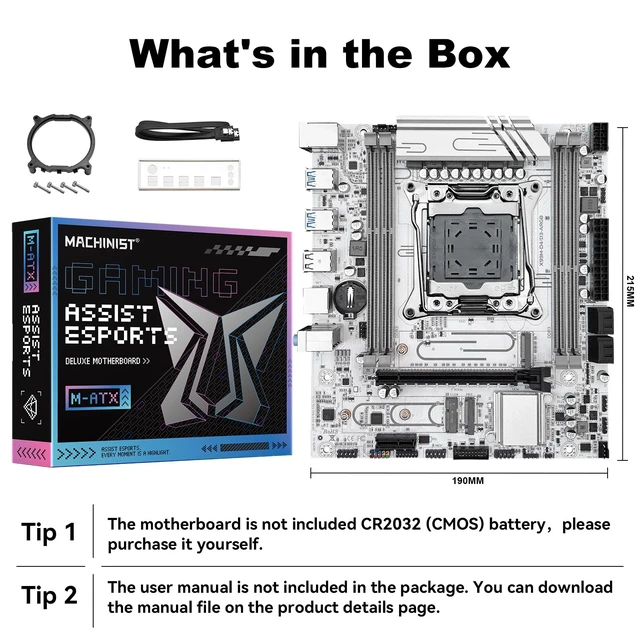 Alt view image 7 of 7 - MACHINIST X99M-D4/D3-ARGB Intel LGA 2011-V3 Motherboard, Gaming PC M-ATX | Supports Xeon E5 V3/V4 and Core i7 5th/6th processors, DDR3 DDR4, dual NVMe, TPM slot, WIFI M.2, Gigabit LAN, PCIe 3.0x16