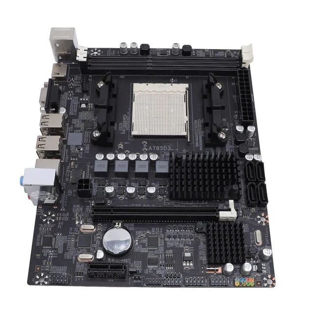 Alt view image 2 of 7 - Wisoqu A78SD3 Desktop Motherboard, AM3 Socket for Series APU Processor with 2 Channel DDR3 16GB RAM, 4 3.0 Ports, PCIe X16