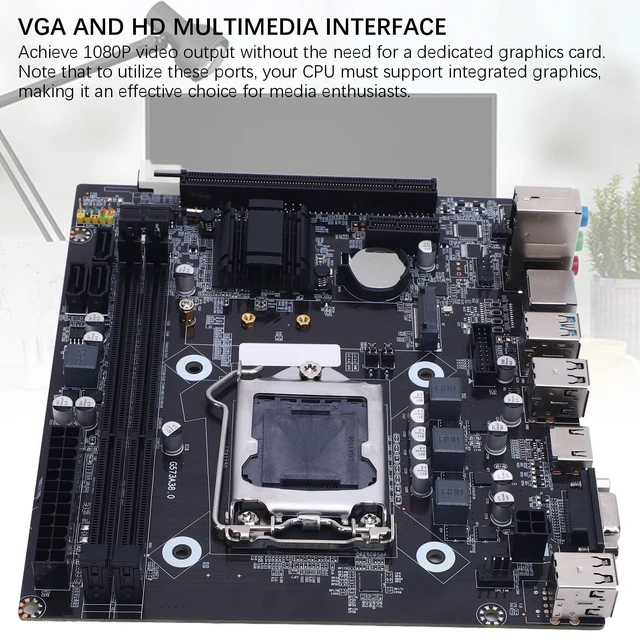 Alt view image 7 of 7 - H81 Computer Motherboard, M ATX LGA 1150 2x8GB DDR3 M.2 Nvme Gaming Mainboard, PCI Express 16X, SATA3.0 2.0, RJ45 VGA HDMI, Supports NGFF and NVME for E3 V3 Series