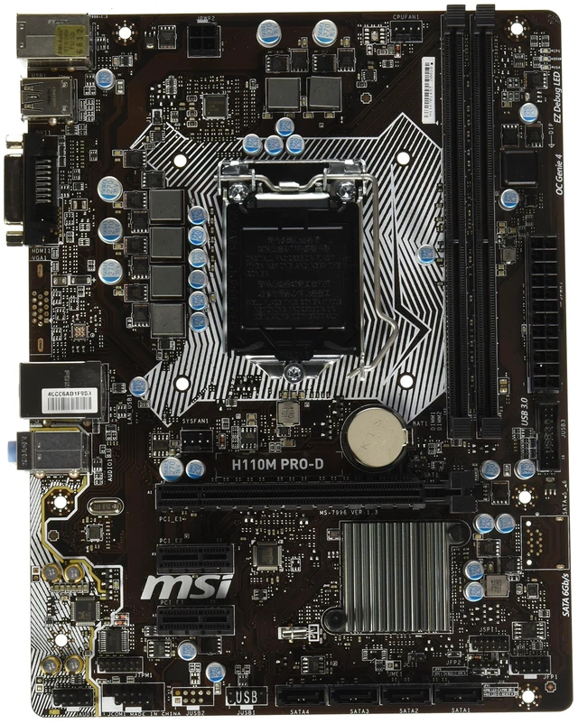 Main image of msi Intel Skylake H110 LGA 1151 DDR4 USB 3.1 Micro ATX Motherboard (H110M Pro-D)