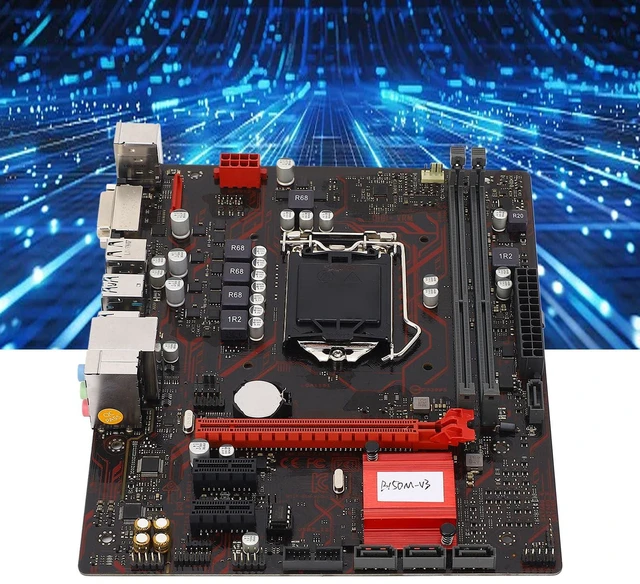 Alt view image 6 of 7 - PUSOKEI M ATX Desktop Motherboard, LGA 1151 CPU Slot DDR4 2133MHz Memory for Core i7 i5 i3 Pentium Celeron 14nm CPU, with PCI E 3.0 DVI Interface 5 Phase Power Supply