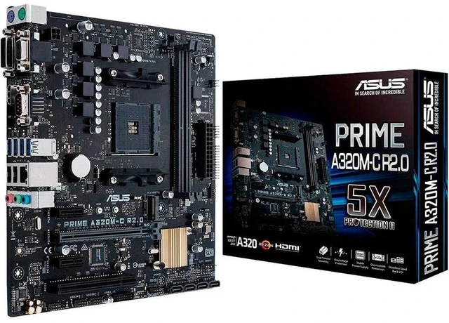 Main image of ASUS Prime A320M-C R2.0 AMD Ryzen AM4 DDR4 HDMI DVI-D VGA M.2 USB 3.0 Micro-ATX A320 Motherboard