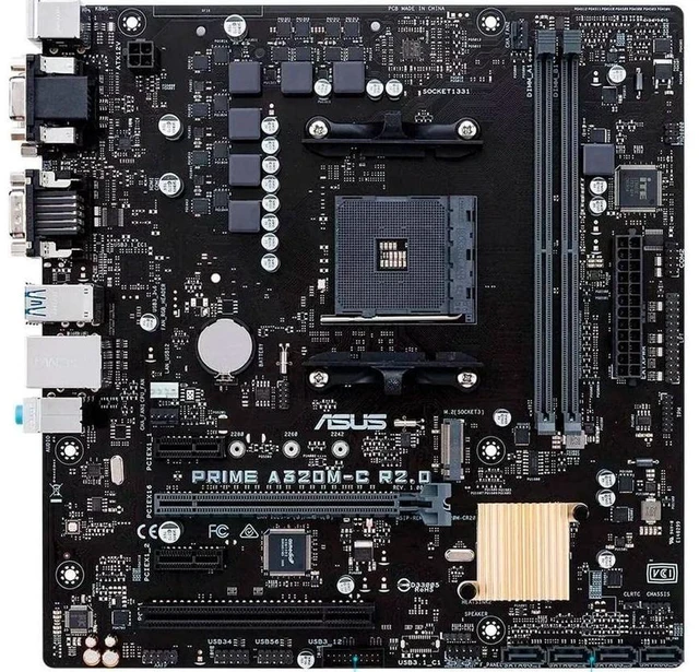 Alt view image 2 of 6 - ASUS Prime A320M-C R2.0 AMD Ryzen AM4 DDR4 HDMI DVI-D VGA M.2 USB 3.0 Micro-ATX A320 Motherboard