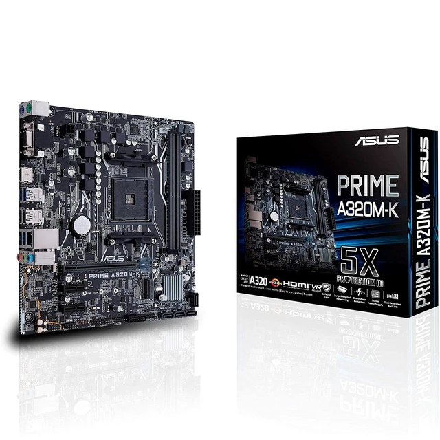 Main image of ASUS Prime A320M-K AMD Ryzen AM4 DDR4 HDMI VGA M.2 USB 3.1 Micro-ATX Motherboard
