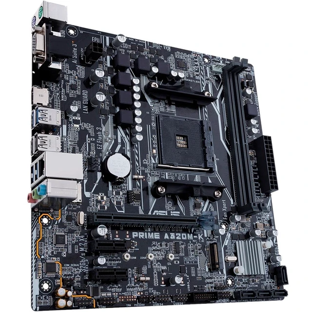 Alt view image 3 of 6 - ASUS Prime A320M-K AMD Ryzen AM4 DDR4 HDMI VGA M.2 USB 3.1 Micro-ATX Motherboard
