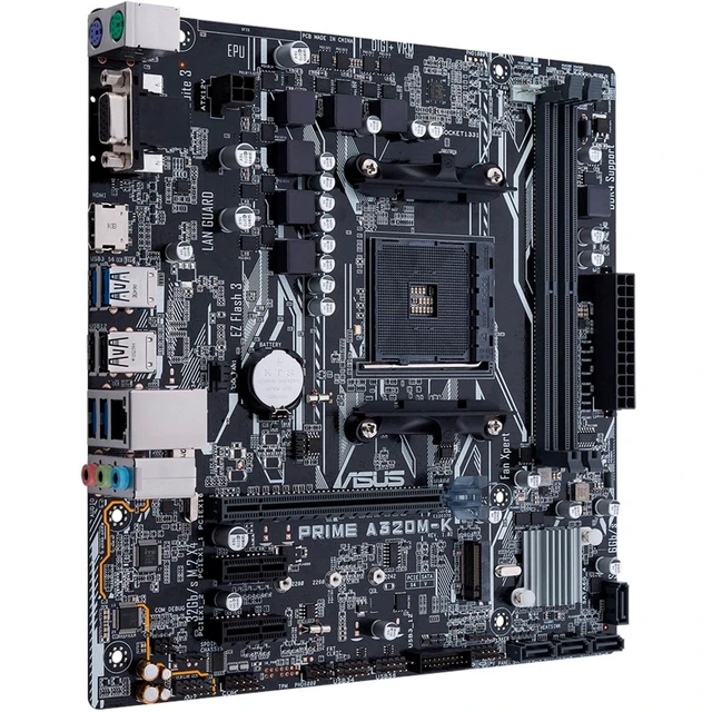 Alt view image 6 of 6 - ASUS Prime A320M-K AMD Ryzen AM4 DDR4 HDMI VGA M.2 USB 3.1 Micro-ATX Motherboard
