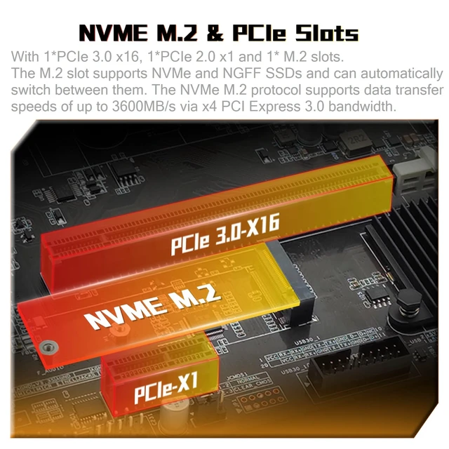 Alt view image 4 of 7 - SHANGZHAOYUAN B450 Motherboard DDR4 for AMD AM4 Ryzen 1-5th Processor | DDR4 Max 64GB, NVME/NGFF M.2, PCIe 3.0, SATA 3.0, USB 3.0, Gigabit LAN, HDMI-compatible