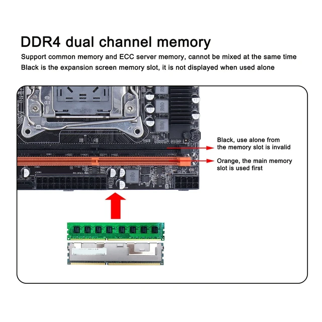 Alt view image 3 of 7 - LGA 2011-3 DDR4 Motherboard - Supports for H81, DDR4 2666/2400/2133MHz, 1x PCIe x16 & X1, USB 3.0, USB2.0, SATA, RJ45, NVME M.2 PC Mainboard for Desktop