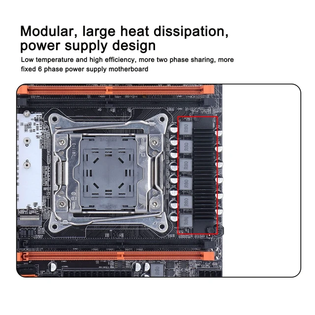 Alt view image 4 of 7 - LGA 2011-3 DDR4 Motherboard - Supports for H81, DDR4 2666/2400/2133MHz, 1x PCIe x16 & X1, USB 3.0, USB2.0, SATA, RJ45, NVME M.2 PC Mainboard for Desktop