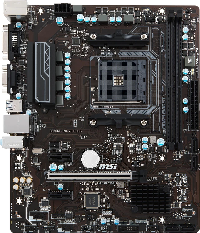 Alt view image 3 of 5 - MSI B350M PRO-VD Plus Motherboards