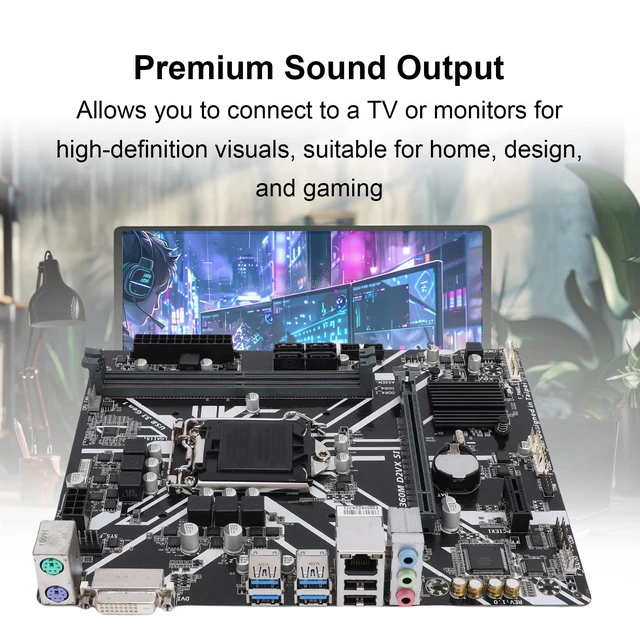 Alt view image 3 of 7 - VELATEMOR B360 MicroATX Motherboard for 8th 9th Gen I7/i5/i3 CPU, DDR4 2666MHz, M.2 PCIe X16 VGA DVI, Compact Computer Build Desktop Gaming Office PC