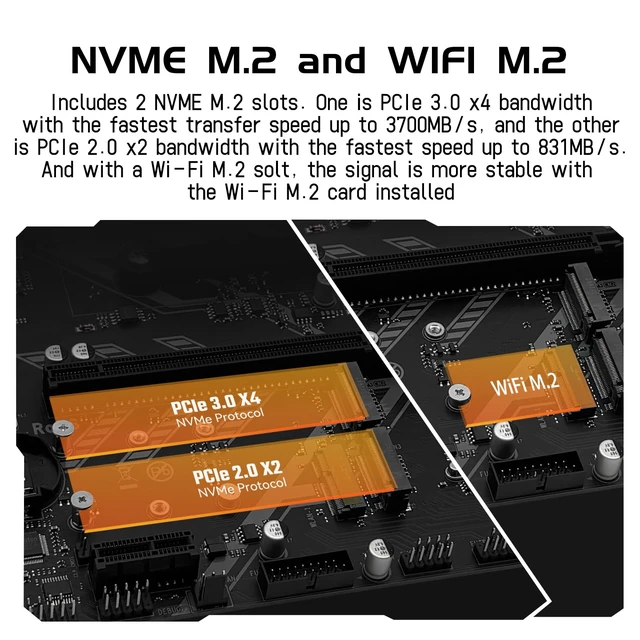 Alt view image 4 of 7 - SHANGZHOAYUAN B450 AM4-K Motherboard AMD Gaming Motherboard for Ryzen 1-5th gen Processors (M-ATX, DDR4 Max 128GB, NVME M.2, PCIe 3.0, SATA 3.0, USB 3.0, HDMI-Compatible, DP, Gigabit LAN)