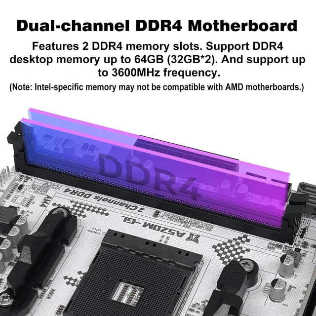 Alt view image 3 of 7 - SHANGZHAOYUAN A520M-GL Motherboard AMD AM4 for Ryzen 3-5th gen CPUs DDR4 | M-ATX, PCIe 3.0, NVME/NGFF M.2, WIFI M.2, SATA 3.0, Gigabit Network, PCIe 3.0