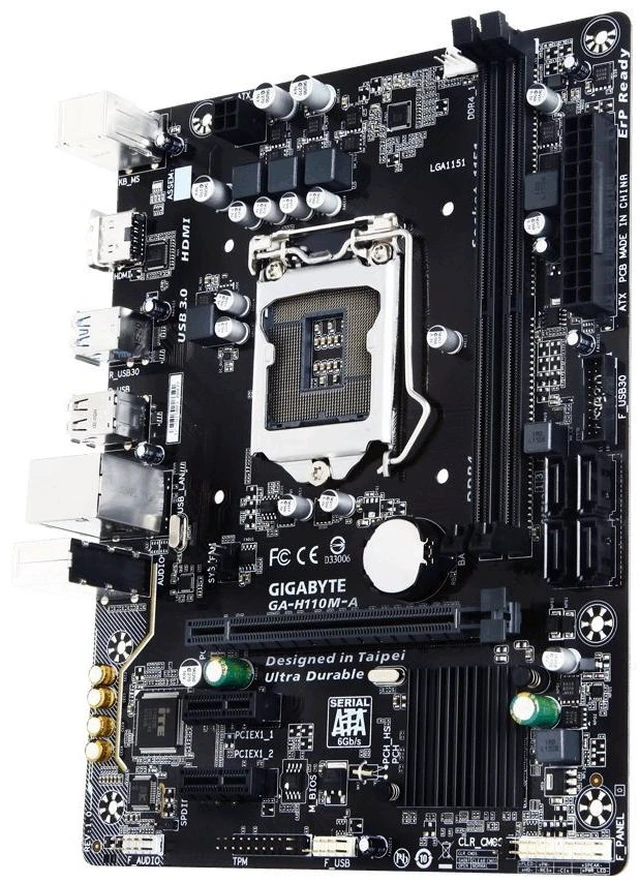 Alt view image 3 of 4 - GIGABYTE GA-H110M-A LGA1151 Intel H110 Micro ATX DDR4 Motherboard