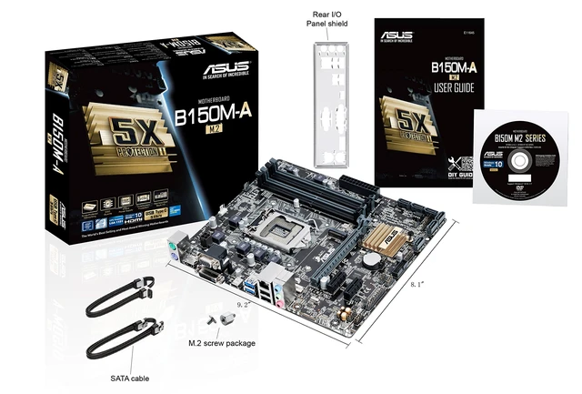 Alt view image 6 of 6 - ASUS B150M-A/M.2 LGA1151 DDR4 M.2 HDMI DVI USB3.0 B150 MicroATX Motherboard DIMM LGA 1150 Motherboards