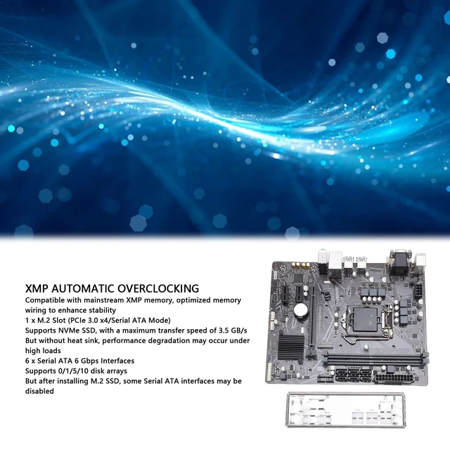 Alt view image 3 of 7 - GOWENIC B460M D2V Computer Motherboard, LGA 1200 DDR4 M ATX PC Gaming Motherboard for Core i9 i7 i5 i3, Serial ATA III, DVI and VGA Port, USB 3.2, USB 2.0, 1xPCI E X1
