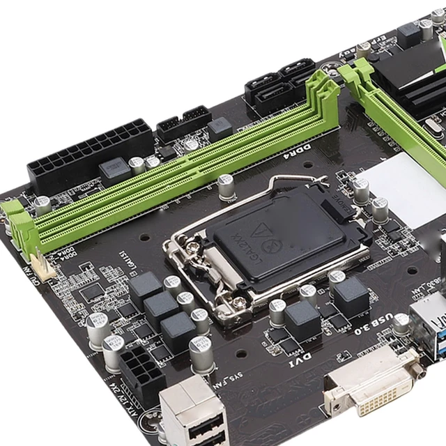 Alt view image 4 of 7 - Dpofirs Computer B150M Motherboard, Micro ATX, for LGA 1151 | 1 * PCI-E X16 & 1 * PCI-E X1, 2 x DDR4 DIMM slots, 6 x USB 3.0, 6 x USB 2.0, 1 x DVI, 1 x VGA