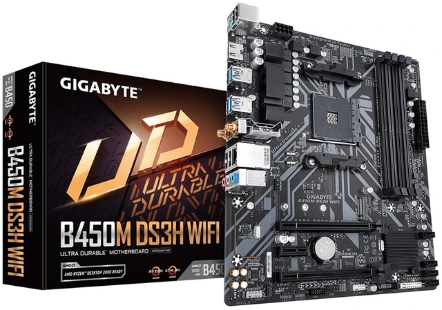 Main image of Gigabyte B450M DS3H WiFi (AM4//AMD/B450/mATX/SATA 6GB/s/USB 3.1/HDMI/Wifi/DDR4/Motherboard)