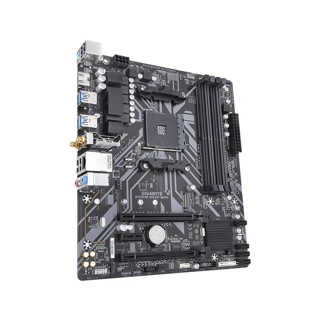 Alt view image 3 of 5 - Gigabyte B450M DS3H WiFi (AM4//AMD/B450/mATX/SATA 6GB/s/USB 3.1/HDMI/Wifi/DDR4/Motherboard)