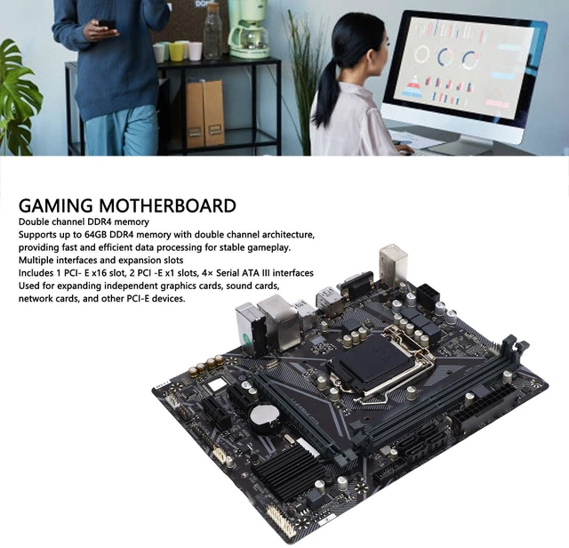 Alt view image 2 of 7 - ciciglow H410M - S2 Motherboard, LGA1200 10th Gen Core i9 i7 i5 i3, 2 Channel DDR4 Memory, PCI E3.0X16, 4 Serial ATA, M.2 Slot, VGA, M ATX Motherboard