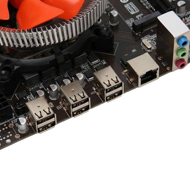 Alt view image 7 of 7 - Motherboard CPU Combo , Indicator Light DDR3 PC Motherboard 12 Threads Gigabit Network Card X79 for Desktop PC