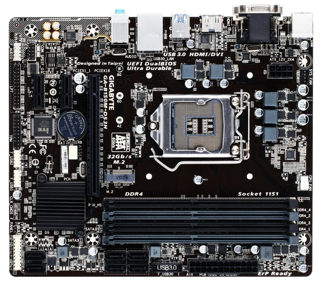 Alt view image 2 of 4 - GIGABYTE LGA1151 Intel B150 Micro ATX DDR4 Motherboard, GA-B150M-DS3H