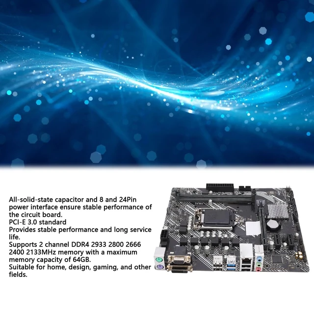 Alt view image 2 of 7 - ciciglow Prime H410M K Motherboard, LGA 1200, 2 Channel DDR4 Memory, PCI E3.0X16, 4 Serial ATA, HDMI, M ATX Motherboard for 10th Gen Processor