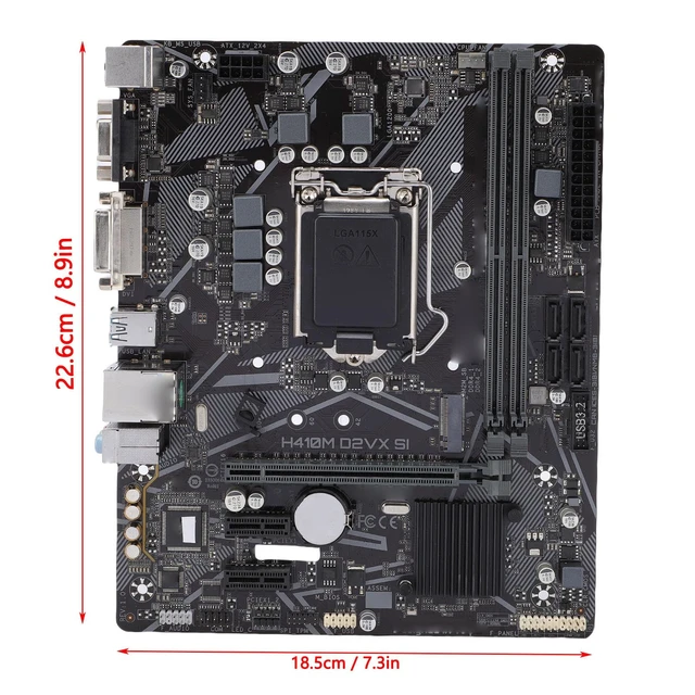 Alt view image 6 of 7 - GOWENIC H410M D2VX SI Computer Motherboard, LGA 1200 DDR4 DIMM M ATX Desktop Motherboard with DVI and VGA Output, Serial ATA III, USB 3.2, USB 2.0, PCIE x16 Slot