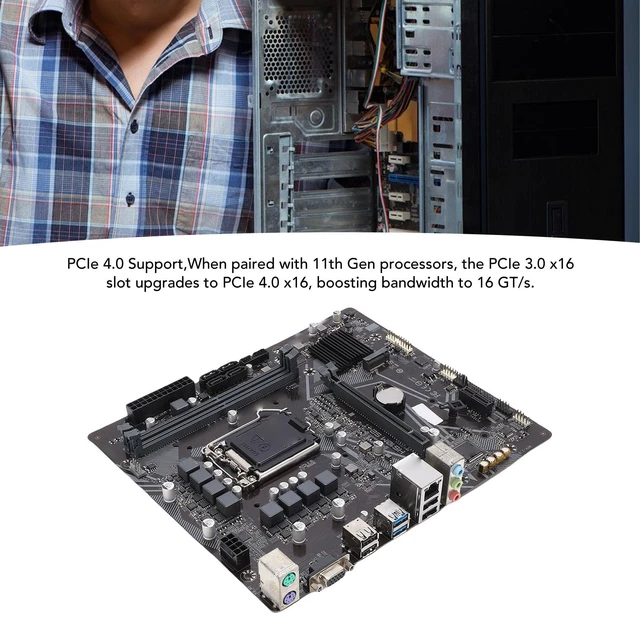 Alt view image 3 of 7 - Bewinner H510M S2 Motherboard LGA 1200, Supports 10th 11th Gen i5 i7, Micro ATX DDR4 3200MHz 64GB, PCIe 4.0, M.2 NVMe SSD, DVI Port Motherboard for Gaming PC