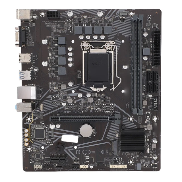 Alt view image 7 of 7 - Bewinner H510M S2 Motherboard LGA 1200, Supports 10th 11th Gen i5 i7, Micro ATX DDR4 3200MHz 64GB, PCIe 4.0, M.2 NVMe SSD, DVI Port Motherboard for Gaming PC