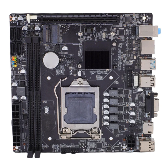 Alt view image 6 of 7 - H110 Mini ITX Motherboard, LGA1151 Socket, DDR4, M.2 NVMe, SATA3, PCIe x16, Dual Channel, for Desktop Computer
