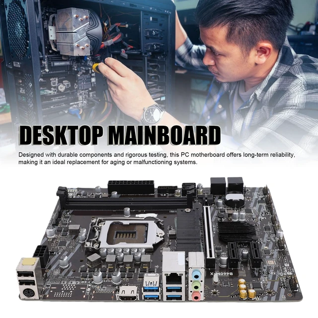 Alt view image 4 of 7 - Wisoqu B460M Gaming Motherboard LGA 1200, with Dual DDR4 Slots for 10th Gen Core I9 I7 I5 I3 Celeron