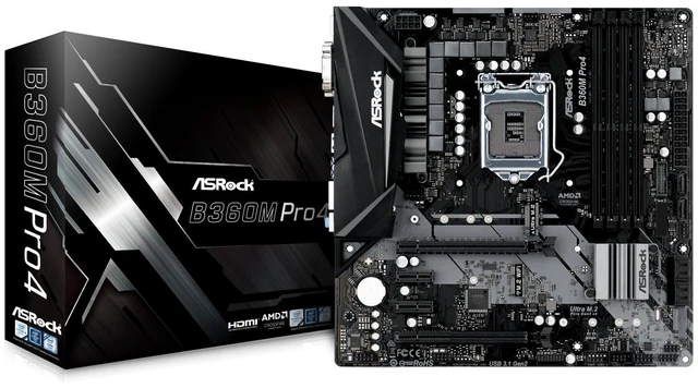Main image of ASRock B360M PRO4 LGA1151/Intel B360/DDR4/Quad CrossFireX/SATA3&USB3.1/M.2/GbE/MicroATX Motherboard