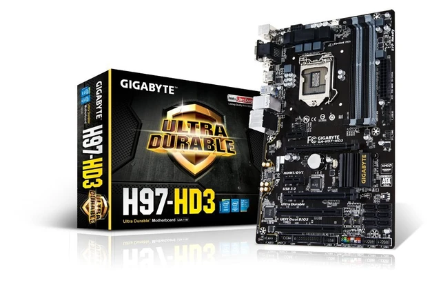 Alt view image 4 of 4 - Gigabyte LGA 1150 H97 HDMI SATA 6Gb/s USB 3.0 ATX Intel Motherboard GA-H97-HD3