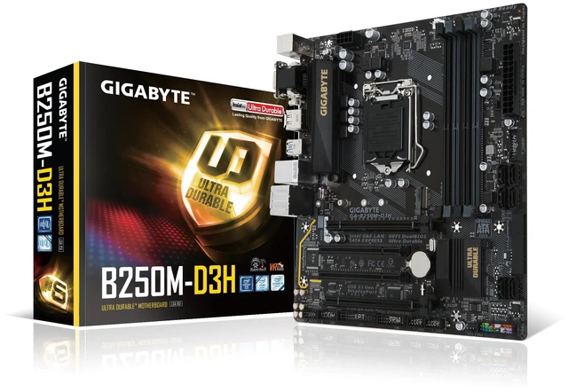 Main image of GIGABYTE GA-B250M-D3H LGA1151 Intel H270 2-Way Crossfire Micro ATX DDR4 Motherboard