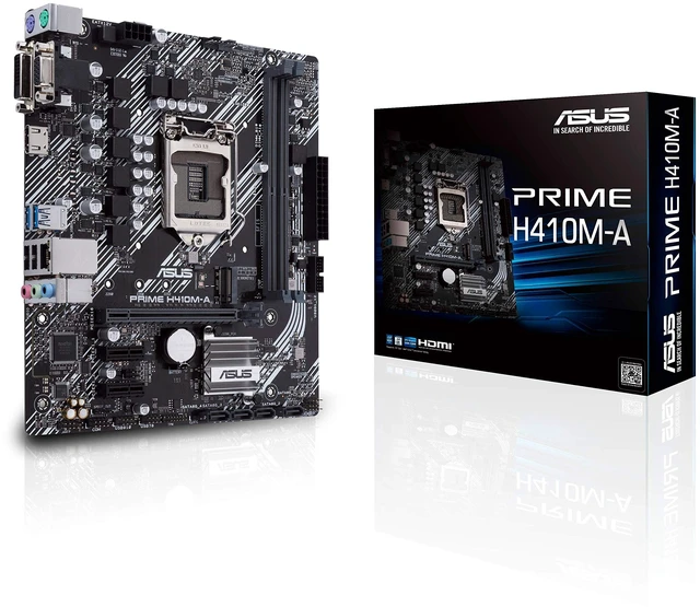 Main image of ASUS Prime H410M-A/CSM LGA1200 (Intel® 10th Gen) Micro-ATX Commercial Motherboard (M.2 Support, HDMI, D-Sub, DVI, USB 3.2 Gen 1, COM Header, TPM Header and ASUS Control Center Express)