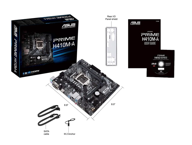 Alt view image 6 of 6 - ASUS Prime H410M-A/CSM LGA1200 (Intel® 10th Gen) Micro-ATX Commercial Motherboard (M.2 Support, HDMI, D-Sub, DVI, USB 3.2 Gen 1, COM Header, TPM Header and ASUS Control Center Express)
