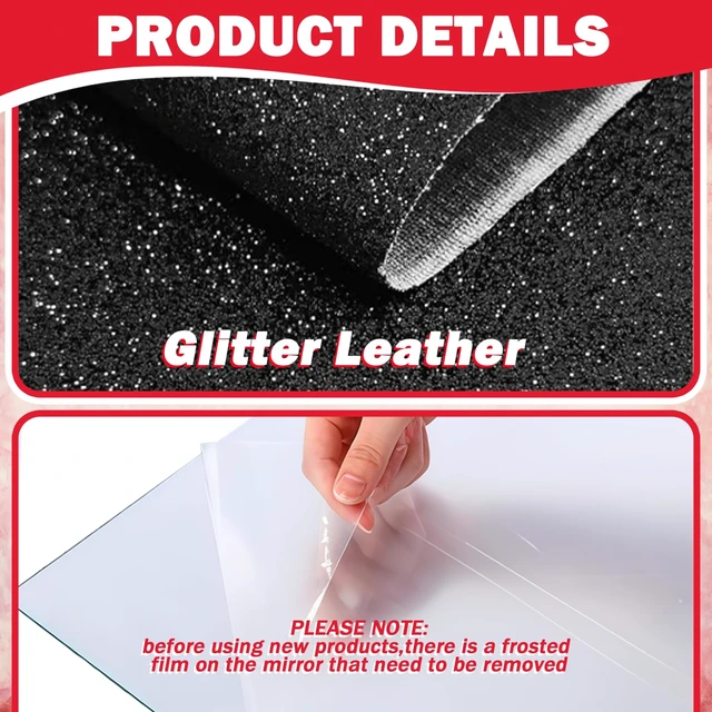 Alt view image 4 of 7 - MEPIG Foldable Acrylic Full Length Mirror, Black, Four-Fold, Thickened | Wall & Table, Portable, Glitter Surface, 360° 3 Way View, for Dance Bedroom Wardrobe Stage Makeup Checks Travel Camping Use