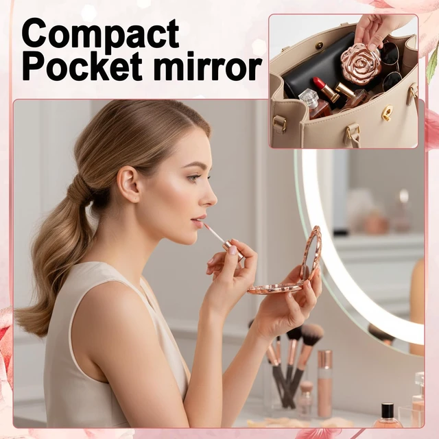 Alt view image 4 of 7 - Yuunheg 36 Sets Quinceanera Party Favors for Guests Rose Gold Compact Mirror Bulk for 15th Birthday Sweet Souvenir Gifts with Thank You Cards for Wedding Reception Party