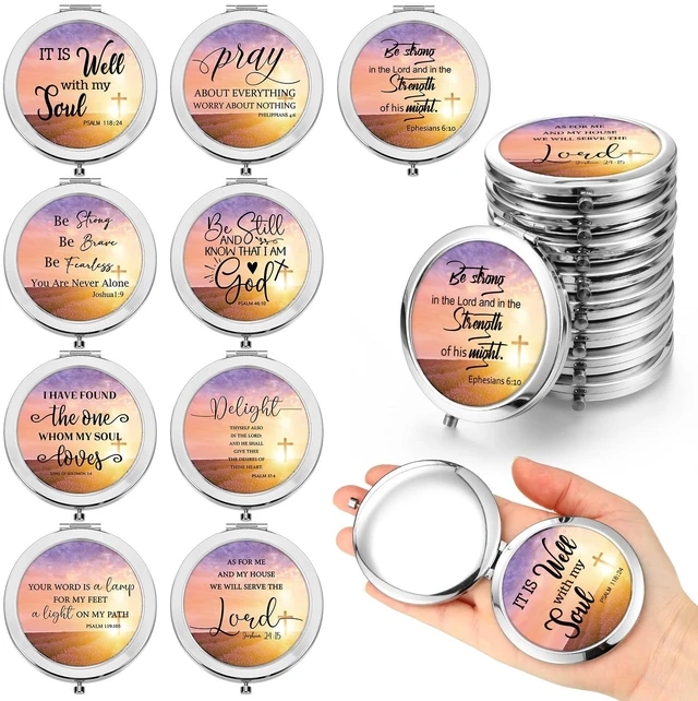 Main image of 18 Pcs Rattanview Christian Gifts Mirror for Women Bulk | Inspirational Christian Gifts with Cross Design, Bulk Party Favors for Church Events Graduation, Faith Scripture Quotes