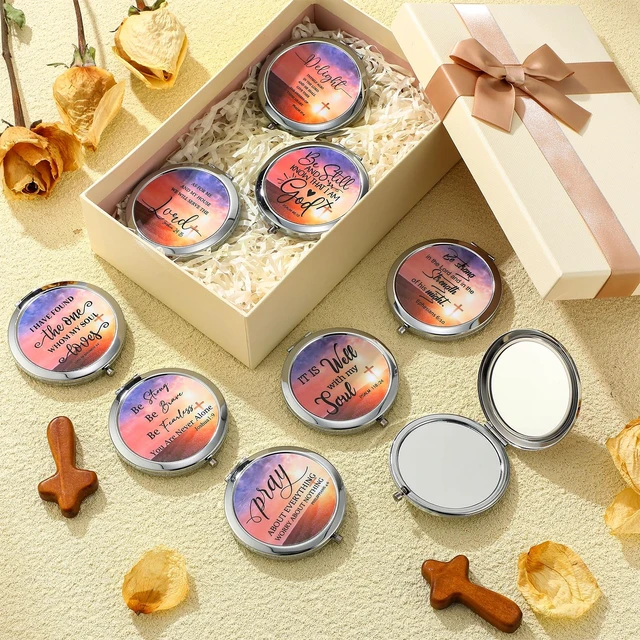 Alt view image 5 of 7 - 18 Pcs Rattanview Christian Gifts Mirror for Women Bulk | Inspirational Christian Gifts with Cross Design, Bulk Party Favors for Church Events Graduation, Faith Scripture Quotes