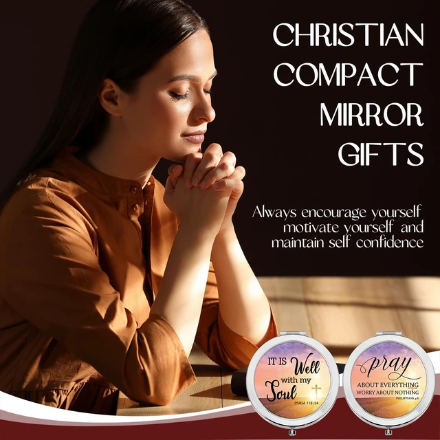 Alt view image 6 of 7 - 18 Pcs Rattanview Christian Gifts Mirror for Women Bulk | Inspirational Christian Gifts with Cross Design, Bulk Party Favors for Church Events Graduation, Faith Scripture Quotes