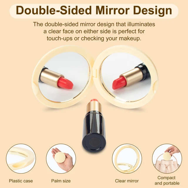 Alt view image 2 of 7 - Lilingsty Compact Mirror Bulk, 6-Color Mini, with DIY Stickers (48-PACK) | Double-Sided Mirror Bulk, Compact And Exquisite, Individually Packaged, Ideal For Travel, Gifts, Outdoor Use