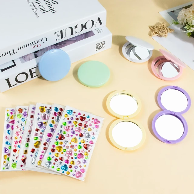 Alt view image 6 of 7 - Lilingsty Compact Mirror Bulk, 6-Color Mini, with DIY Stickers (48-PACK) | Double-Sided Mirror Bulk, Compact And Exquisite, Individually Packaged, Ideal For Travel, Gifts, Outdoor Use